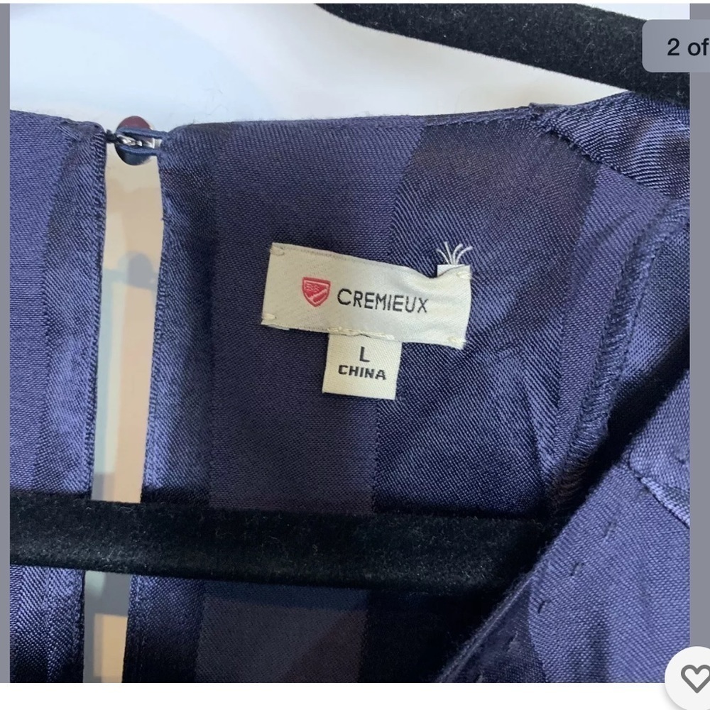 Cremieux Womens Blouse Size Large Navy Blue - Picture 2 of 6
